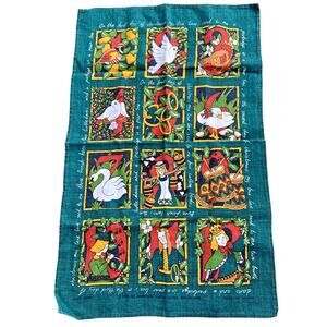 Ulster 100% Irish Linen Christmas Themed Tea Towel 12 Days Of Christmas Ireland